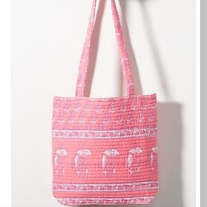 Antik Batik, SS 2021, Floral, Pink, Quilted, Mori Tote Bag